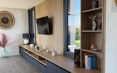 Meuble TV sur mesure à Plaintel : 6 mètres d&rsquo;un mur à l&rsquo;autre